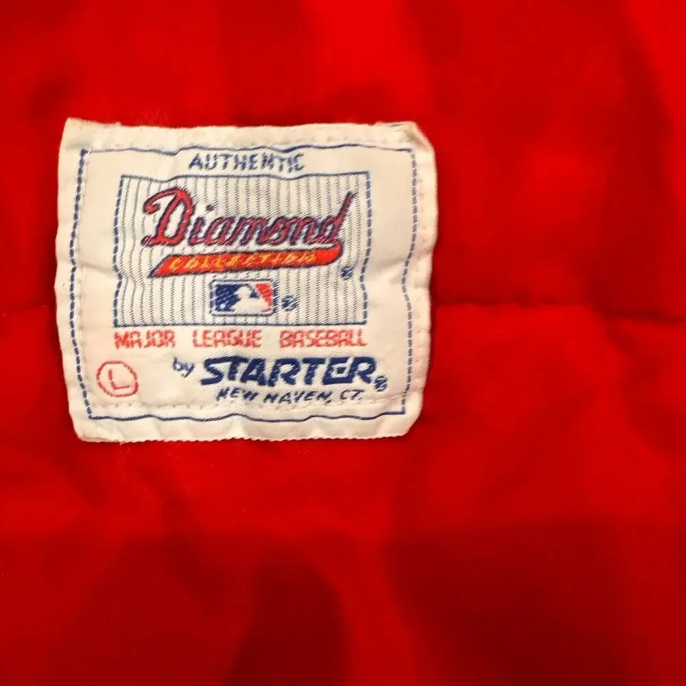 Starter Diamond Cleveland Indians Jacket Mens L MLB Bomber GUC